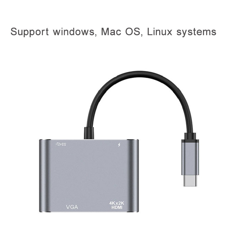 4-in-1 Type-C Docking Station Portable USB-C Hub Adapter Type-C Splitter to USB 3.0 HD VGA USB-C 4-in-1 Type-C Docking Station Portable USB-C Hub Adapter Type-C Splitter to USB 3.0 HD VGA USB-C